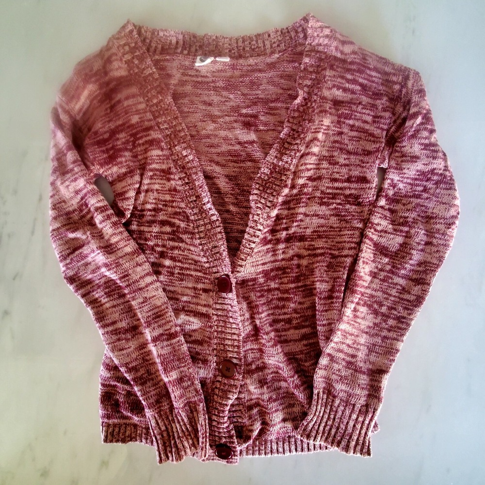 Roxy - Women's Maroon / Red Cardigan Sweater - Size Small - Long Sleeve - Button